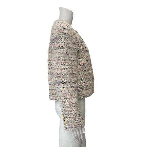 $3950 Celine Ivory Multi Wool Collarless Jacket size FR 38/6 - Picture 3 of 9